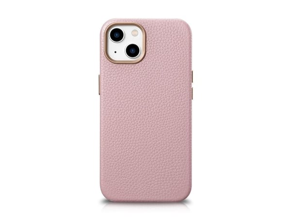 iCarer Litchi premium lær-etui til iPhone 14 Plus - magnetisk lær-etui med MagSafe - rosa (WMI14220711-PK)