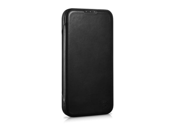 iCarer CE Oil Wax Premium Leather Folio Case iPhone 14 Plus Leather Flip Case Magnetic MagSafe Black (AKI14220707-BK)