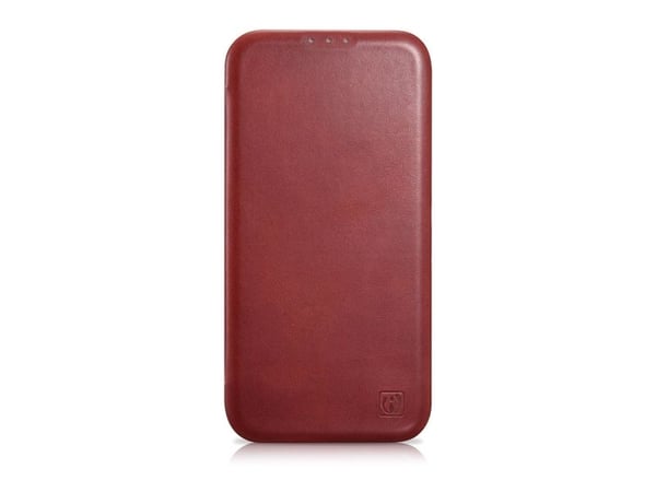 iCarer CE Oil Wax premium lærfutrolje-lommebokveske til iPhone 14 Plus magnetisk flipdeksel MagSafe rød (AKI14220707-RD)