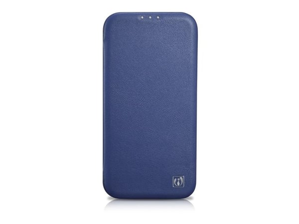 iCarer CE premium lær-etui med magnetisk flip for iPhone 14 Pro MagSafe - blå (WMI14220714-BU)