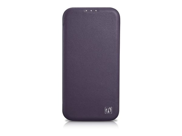 iCarer CE premium lærveske folio til iPhone 14 Plus magnetisk flip MagSafe mørk lilla (WMI14220715-DP)
