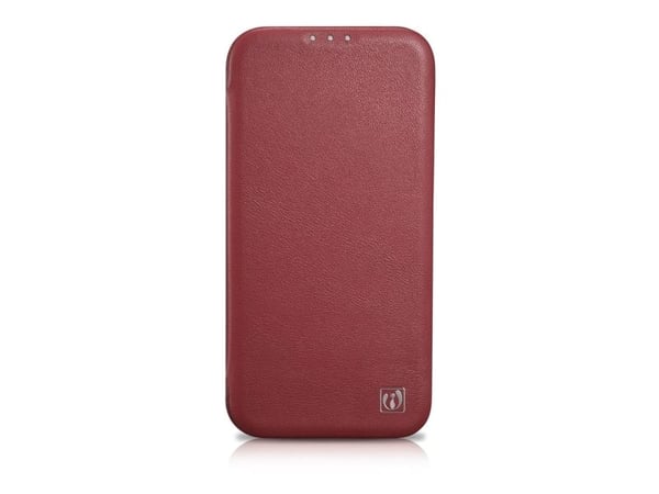 iCarer CE Premium lær folio-deksel til iPhone 14 Pro Max magnetisk flipcover MagSafe - rød (WMI14220716-RD)