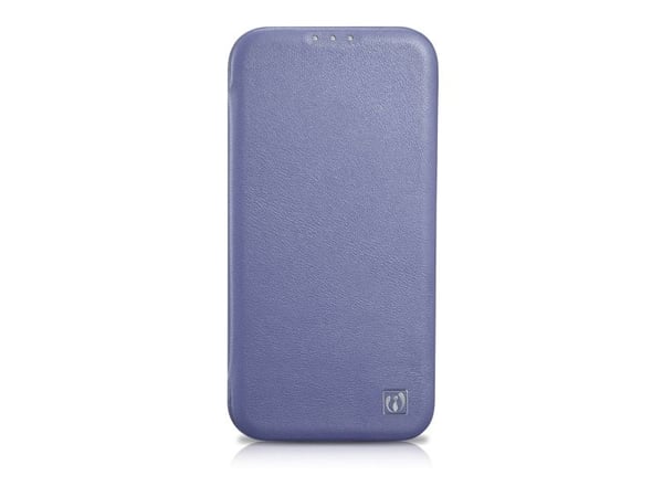 iCarer CE Premium Leather Folio Case iPhone 14 Pro Max Lærveske med Flip Magnetic MagSafe lys lilla (WMI14220716-LP)