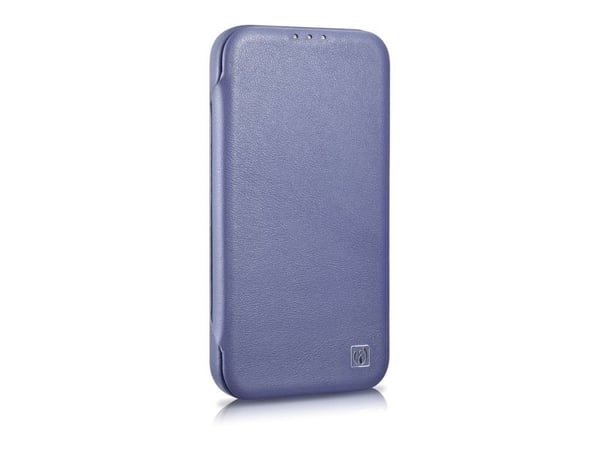 iCarer CE Premium Leather Folio Case iPhone 14 Pro Max Lærveske med Flip Magnetic MagSafe lys lilla (WMI14220716-LP)