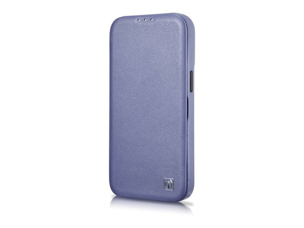iCarer CE Premium Leather Folio Case iPhone 14 Pro Max Lærveske med Flip Magnetic MagSafe lys lilla (WMI14220716-LP)