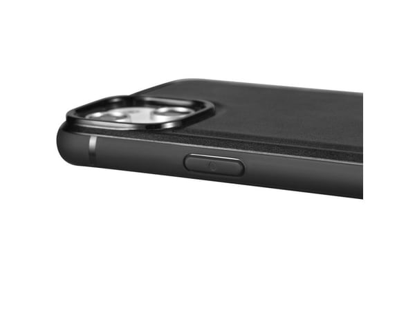 iCarer lær olje-voks-deksel med naturlig lær for iPhone 14 Plus svart (WMI14220719-BK)