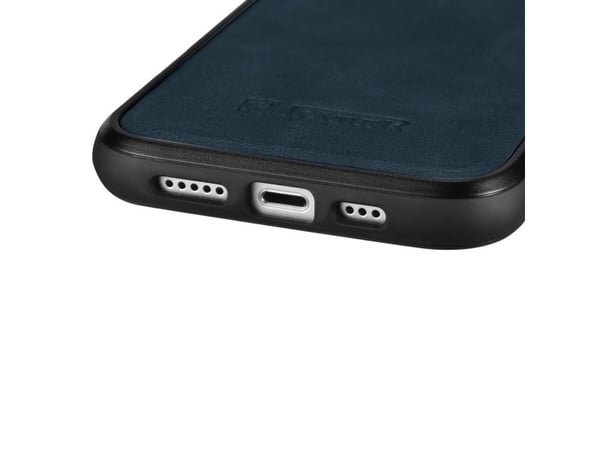 iCarer lær oljevoks-deksel i naturmateriale til iPhone 14 Plus blå (WMI14220719-BU)