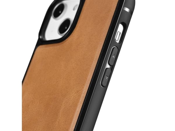 iCarer Leather Oil Wax-deksel dekket med naturlig skinn for iPhone 14 Plus brun (WMI14220719-TN)