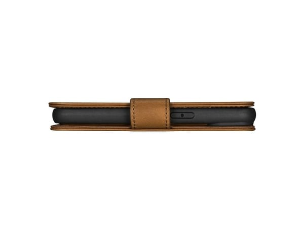 iCarer Oil Wax Wallet Case 2-i-1 deksel til iPhone 14 Pro - anti-RFID lær flipetui, brun (WMI14220722-TN)