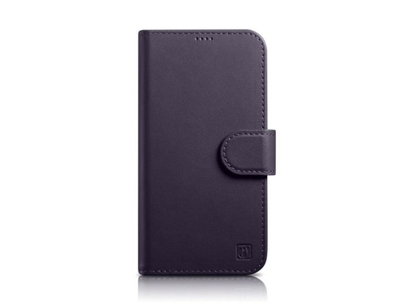 iCarer wallet case 2-i-1 deksel til iPhone 14 Plus anti-RFID i skinn, flip-telefonetui - mørk lilla (WMI14220727-DP)
