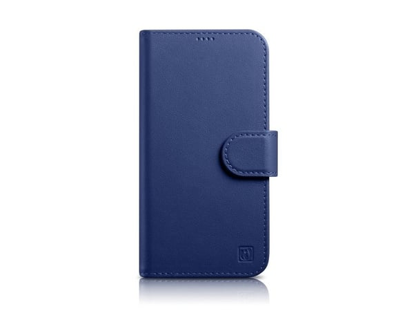 iCarer lommebokdeksel 2-i-1 for iPhone 14 Plus anti-RFID lær flipdeksel - blå (WMI14220727-BU)