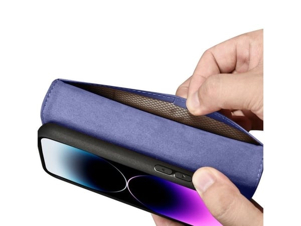 iCarer Wallet Case 2-i-1 fodral iPhone 14 Pro Max i läder flipcover anti-RFID ljuslila (WMI14220728-LP)