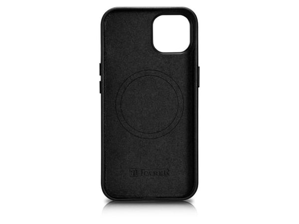 iCarer etui i ekte lær til iPhone 14 Plus ekte lær etui svart (kompatibelt med MagSafe)