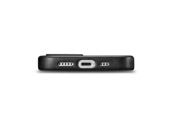 iCarer etui i ekte lær til iPhone 14 Plus ekte lær etui svart (kompatibelt med MagSafe)