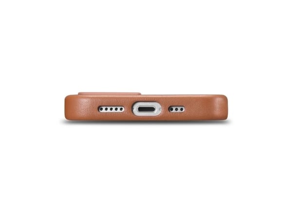 iCarer Case Skinndeksel laget av naturlig skinn for iPhone 14 Plus brun (kompatibel med MagSafe)