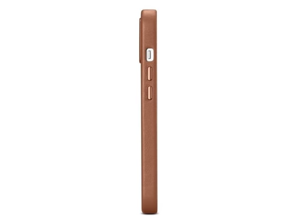 iCarer Case Skinndeksel laget av naturlig skinn for iPhone 14 Plus brun (kompatibel med MagSafe)