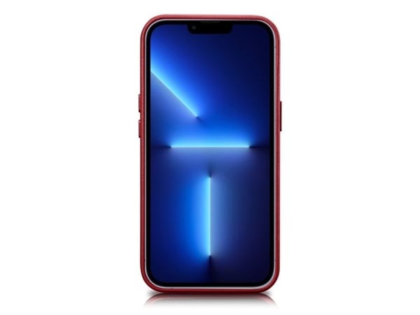 iCarer Nahkakotelo iPhone 14 Plus -puhelimelle punainen (MagSafe-yhteensopiva)