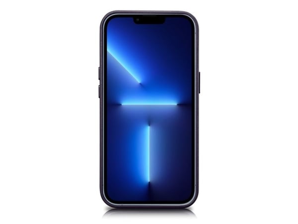 iCarer etui i lær til iPhone 14 Plus - mørk lilla (MagSafe-kompatibel)