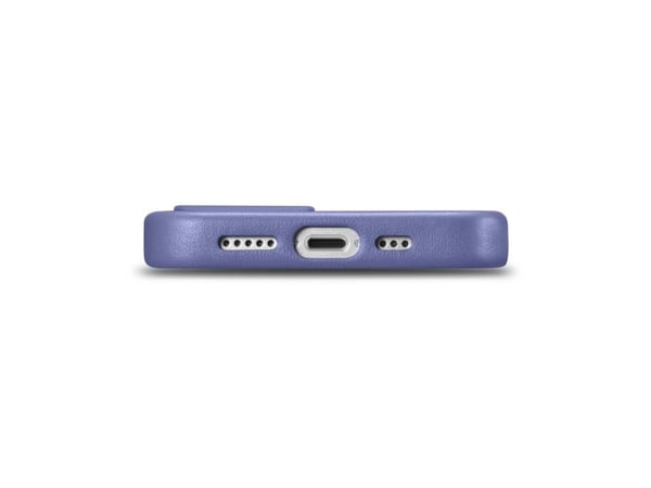 iCarer Case Skinndeksel naturlig skinnveske til iPhone 14 Plus lys lilla (kompatibel med MagSafe)