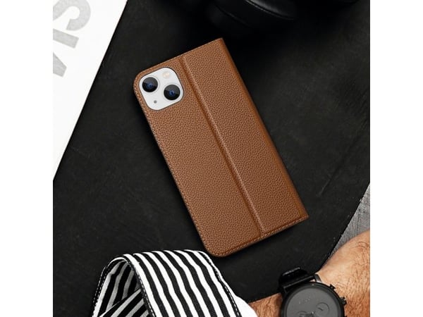 Dux Ducis Dux Ducis Skin X2-deksel til iPhone 14 Plus-deksel med magnetisk klaff brun