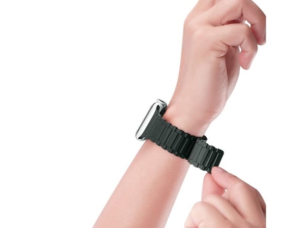 Dux Ducis-rem (Armor Version) til Apple Watch Ultra, SE, 9, 8, 7, 6, 5, 4, 3, 2, 1 (49/45/44/42 mm) silikon magnetreim armbånd grønn