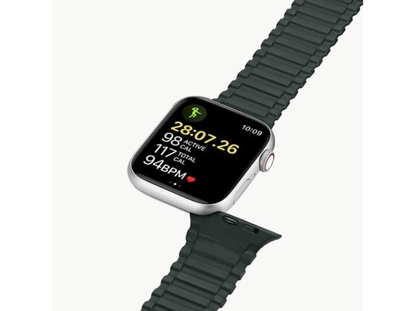 Dux Ducis-rem (Armor Version) til Apple Watch Ultra, SE, 9, 8, 7, 6, 5, 4, 3, 2, 1 (49/45/44/42 mm) silikon magnetreim armbånd grønn