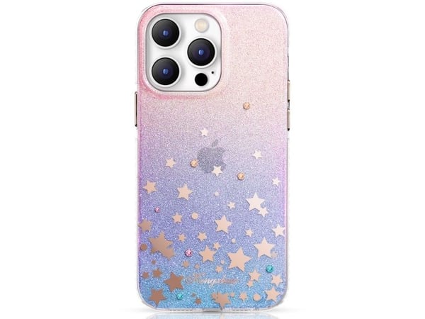 Kingxbar Heart Star Series-deksel til iPhone 14 Plus med dyrekretsstjerner