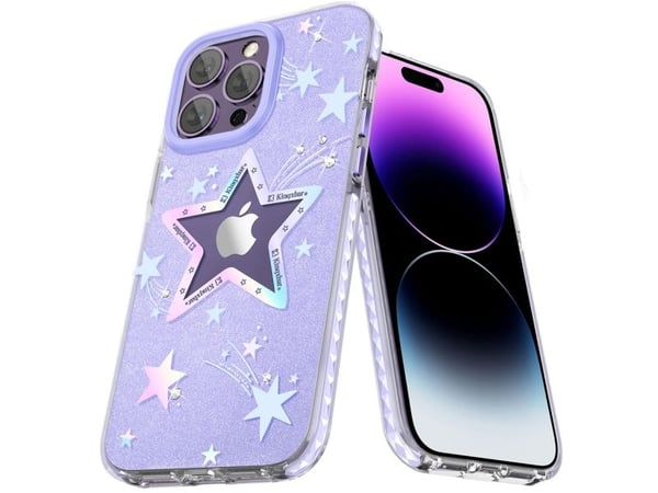 Kingxbar Heart Star Series deksel til iPhone 14 Plus - lilla stjerne