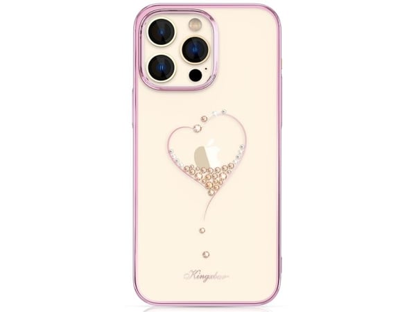 Kingxbar Kingxbar Wish Series iPhone 14 Plus-deksel dekorert med rosa krystaller