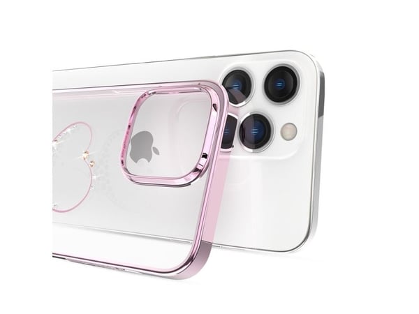 Kingxbar Kingxbar Wish Series iPhone 14 Plus-deksel dekorert med rosa krystaller