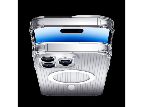 Kingxbar PQY Go Out Series magnetisk etui til iPhone 14 Plus MagSafe - sølv