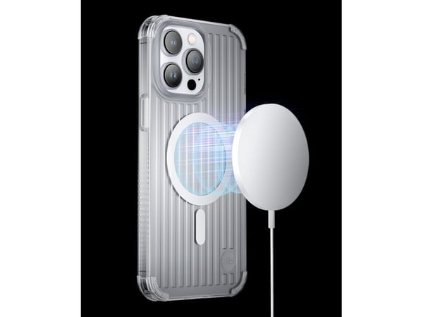 Kingxbar PQY Go Out Series magnetisk etui til iPhone 14 Plus MagSafe - sølv