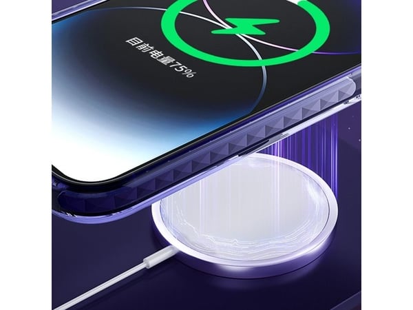 Kingxbar PQY Ice Crystal magnetdeksel til iPhone 14 Plus MagSafe - grå