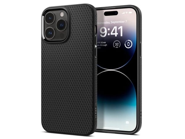 Spigen Liquid Air iPhone 14 Pro-skal - Matt svart