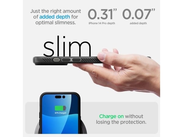 Spigen Liquid Air - Baksidesskydd för mobiltelefon - termoplastisk polyuretan (TPU) - mattsvart - för Apple iPhone 14 Pro