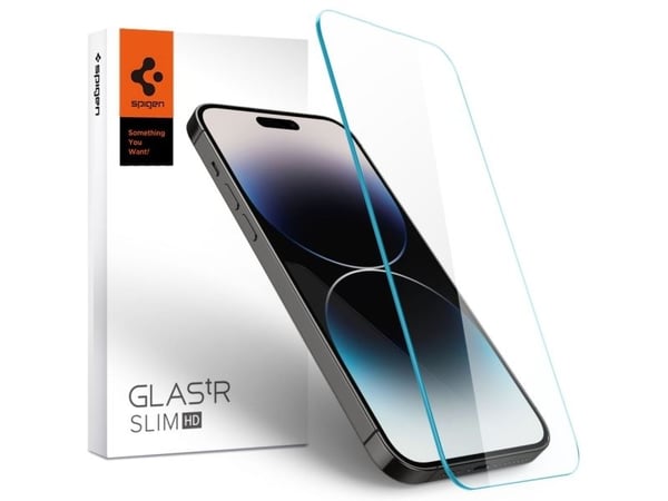 Spigen Glas tR Slim HD, Apple, iPhone 14 Pro Max, Ripebestandig, Gjennomsiktig, 1 stykker