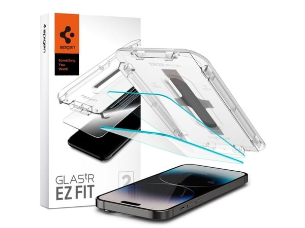 Spigen EZ FIT GLAS.tR, Apple, iPhone 14 Pro, Reptålig, Transparent, 1 styck