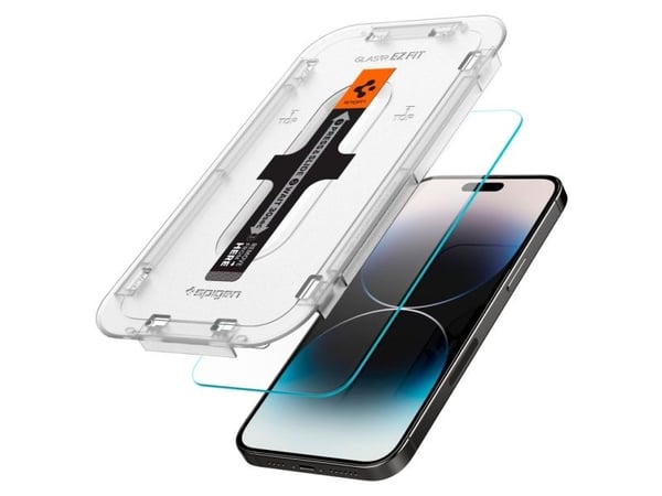 Spigen EZ FIT GLAS.tR, Apple, iPhone 14 Pro, Reptålig, Transparent, 1 styck
