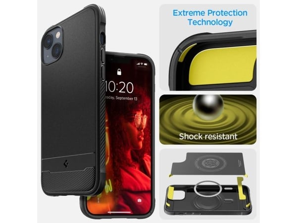 Spigen ACS05036, Suojus, Apple, iPhone 14, 15,5 cm (6.1"), Musta