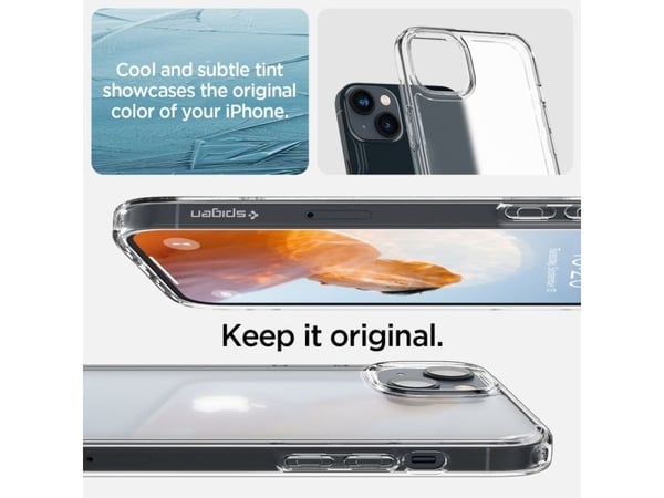Spigen ACS04900, Suojus, Apple, iPhone 14 Plus, 17 cm (6.7"), Läpinäkyvä