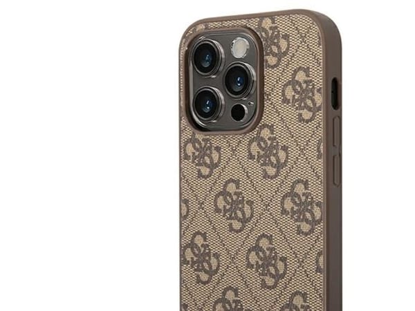 Guess GUHCP14LG4GLBR iPhone 14 Pro 6,1" hårt skal 4G Stripe Collection - brun/brun
