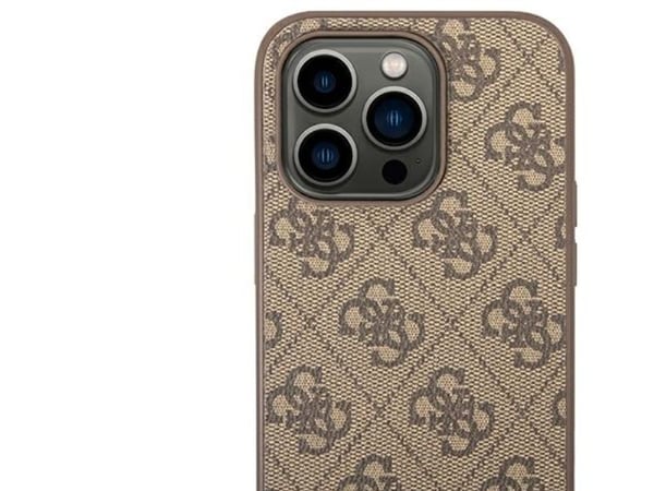 Guess GUHCP14LG4GLBR iPhone 14 Pro 6,1" hårt skal 4G Stripe Collection - brun/brun