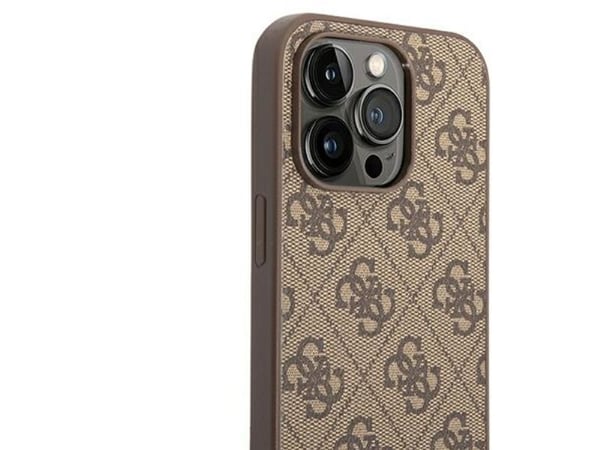 Guess GUHCP14LG4GLBR iPhone 14 Pro 6,1" hårt skal 4G Stripe Collection - brun/brun