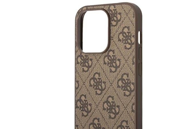 Guess GUHCP14LG4GLBR iPhone 14 Pro 6,1" hårt skal 4G Stripe Collection - brun/brun