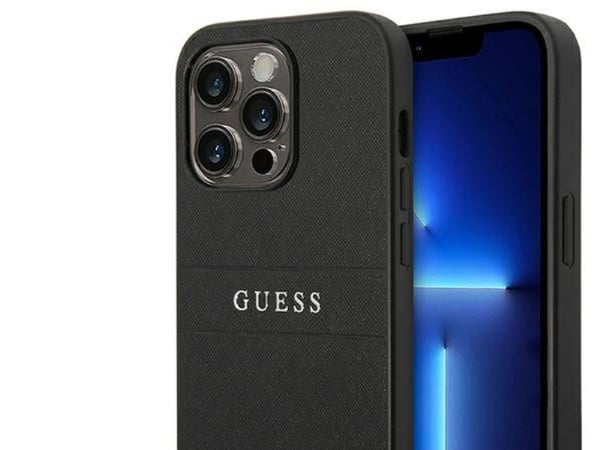 Guess GUHCP14LPSASBBK iPhone 14 Pro 6.1" black/black Saffiano Strap