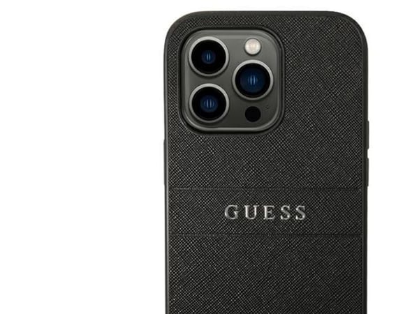 Guess GUHCP14LPSASBBK iPhone 14 Pro 6.1" black/black Saffiano Strap