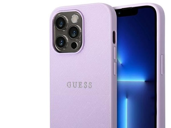 Guess Saffiano stropp-etuiet til iPhone 14 Pro - Lilla