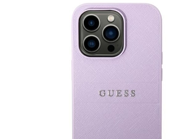 Guess Saffiano stropp-etuiet til iPhone 14 Pro - Lilla