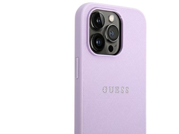 Guess Saffiano stropp-etuiet til iPhone 14 Pro - Lilla