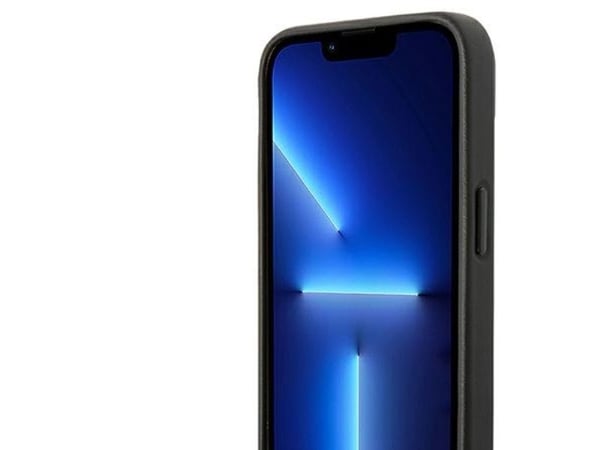 Hurtel Karl Lagerfeld läderperforerat logoscial till iPhone 14 Plus - svart